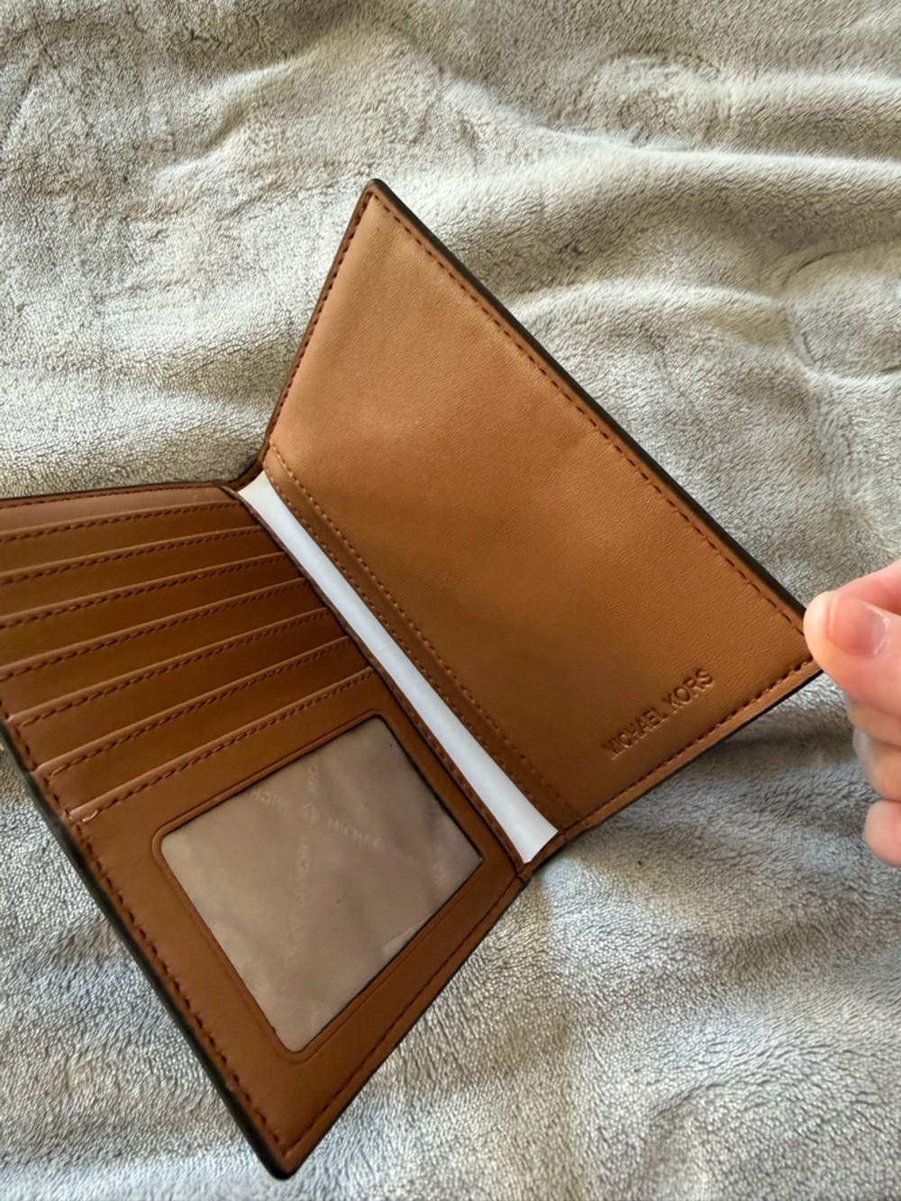 Michael Kors Brown & Dark Brown MK Passport Holder - Picture 2 of 2